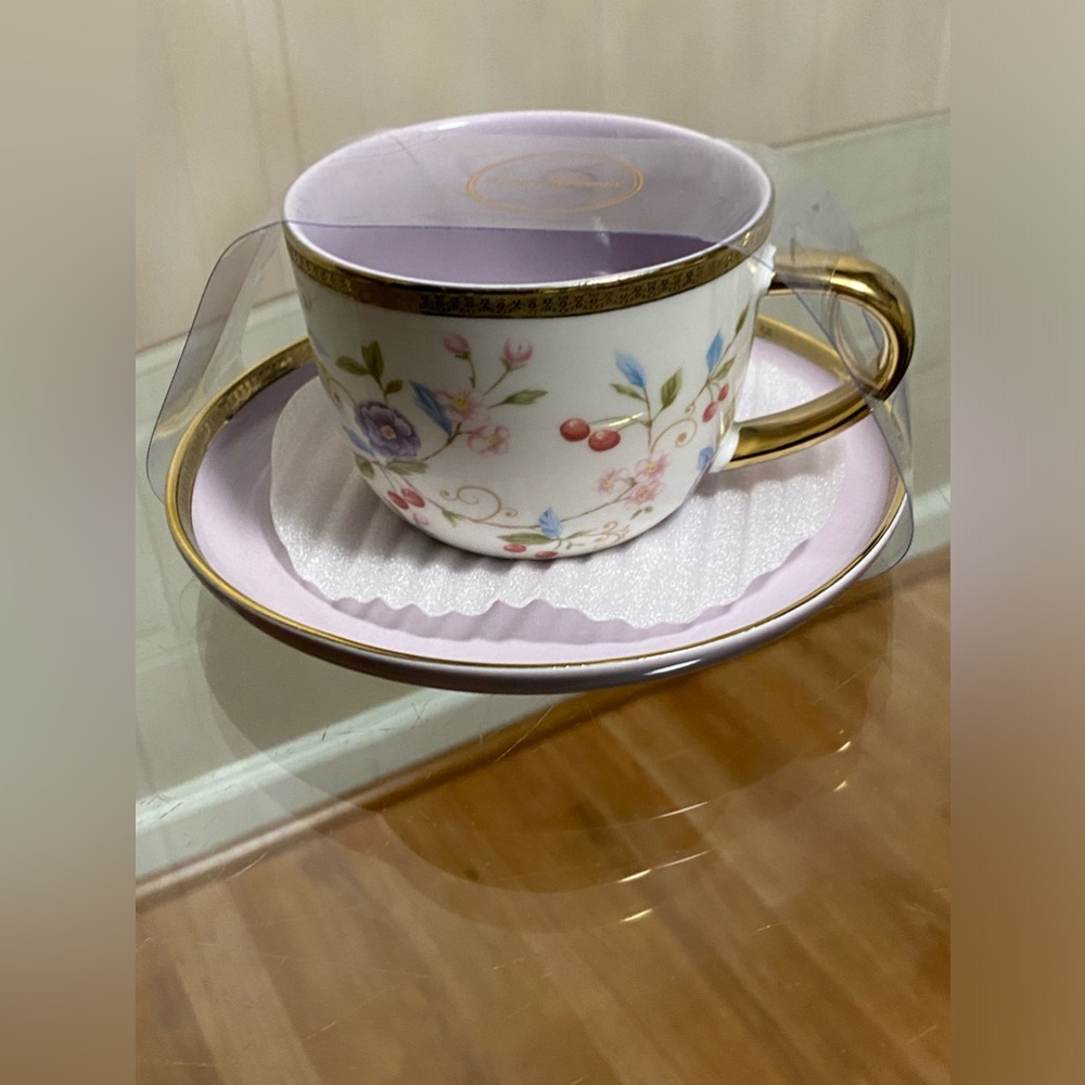 Beautiful Multicolor Floral Grace's Teaware Mug With Saucer